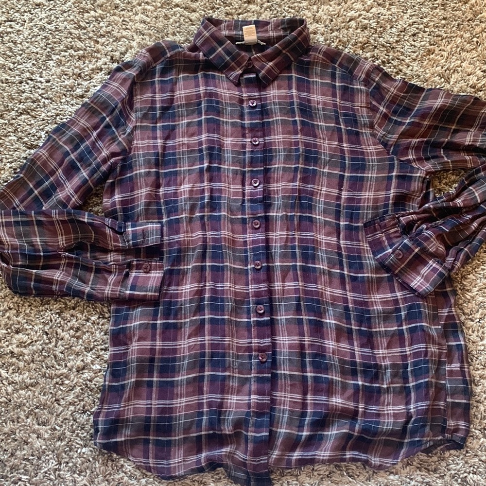 LOFT Plaid Button Up Shirt